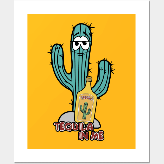 Mexican cactus with tequila Wall Art by AliJun